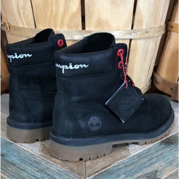 Timberland x Champion 6-Inch Premium Black Leather Waterproof Boots Women Size 6 - Picture 7 of 14